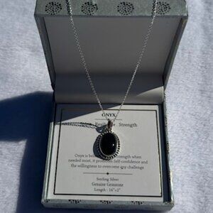 Sterling Silver Gemstone Pendant Necklace